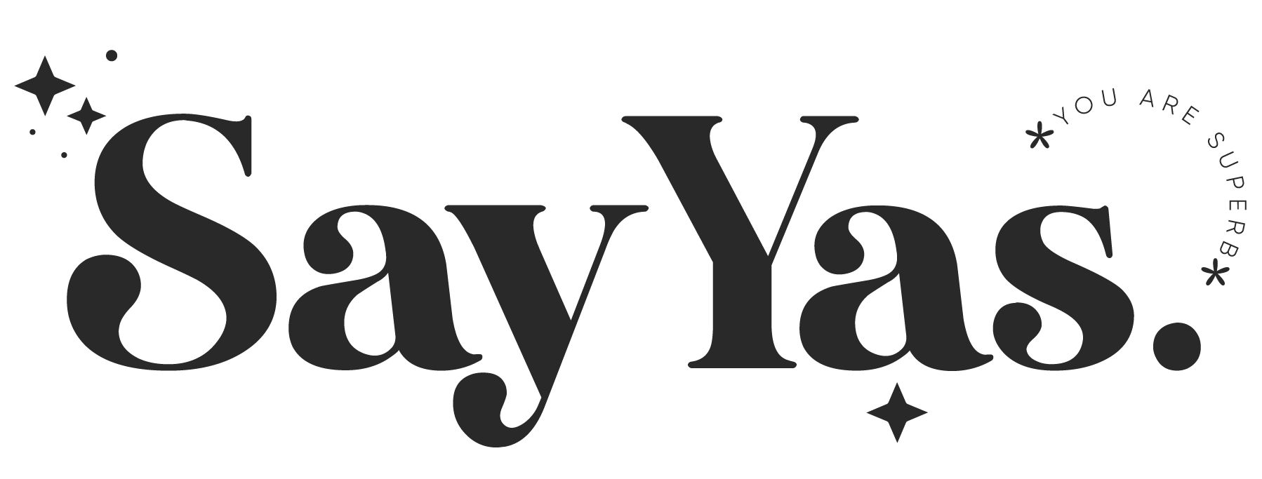 Logo Say Yas avec étoiles décoratives